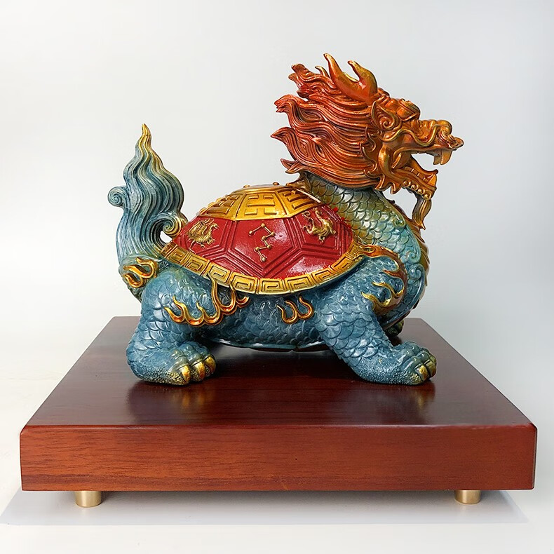龙美佳 纯铜八卦龙龟摆件中式家居客厅玄关书房酒柜老板办公室桌面