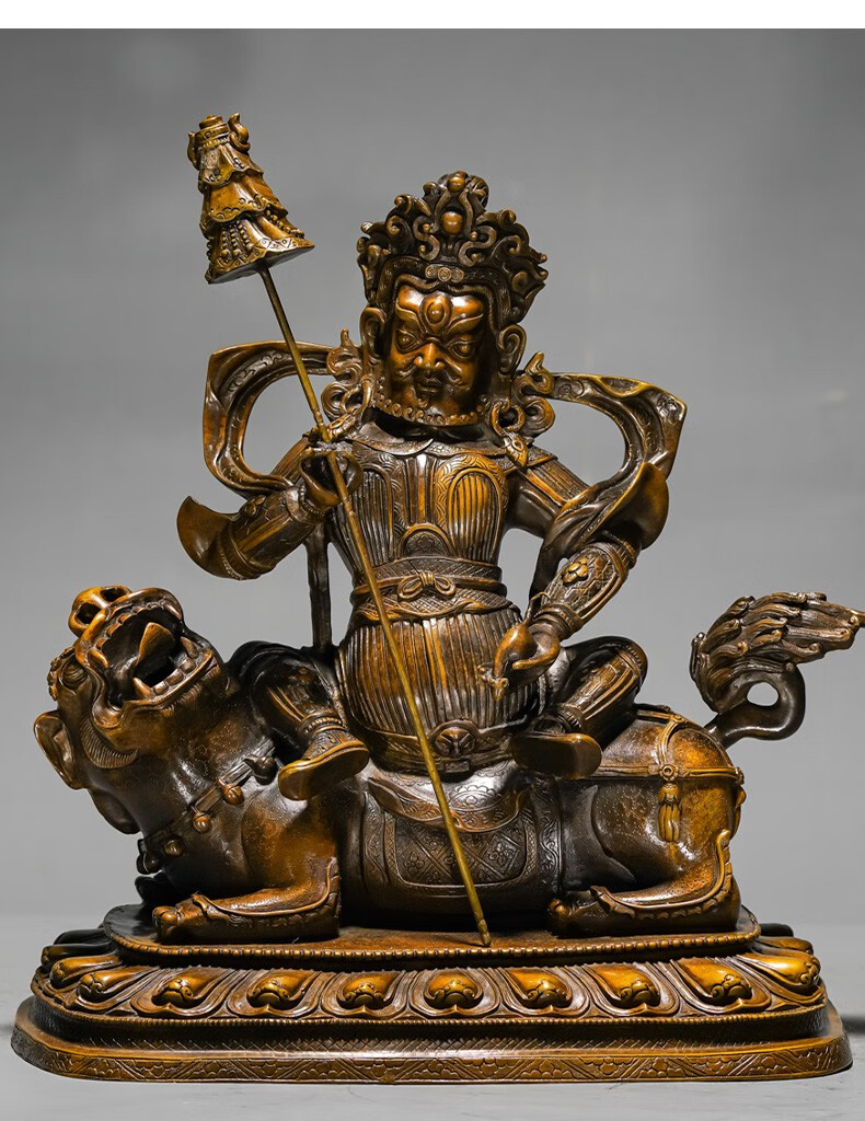 三漫陀全铜财宝天王佛像尼泊尔西藏北方多闻天王毗沙门天王财神像