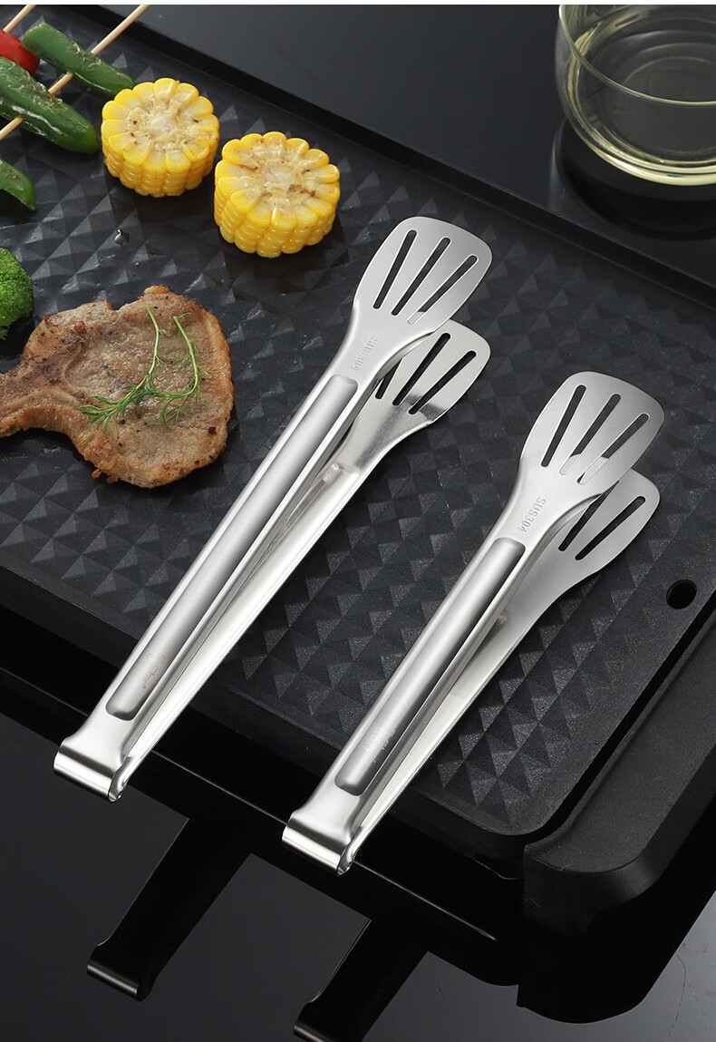 sstar304不锈钢食品夹子面包夹烧烤夹实物夹菜夹子牛排夹油炸烘焙家用