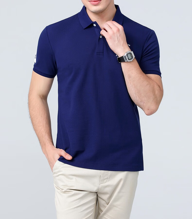 master polo保罗polo衫男商务休闲男士短袖纯色大马标经典款 79558