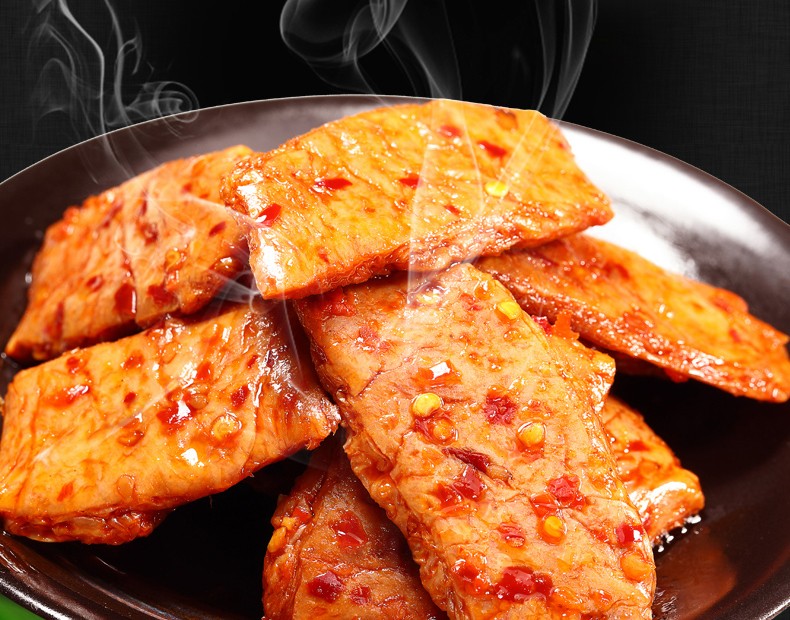 湖南特产邬辣妈零食办公室休闲零食小吃香辣味酒鬼豆筋70克8包