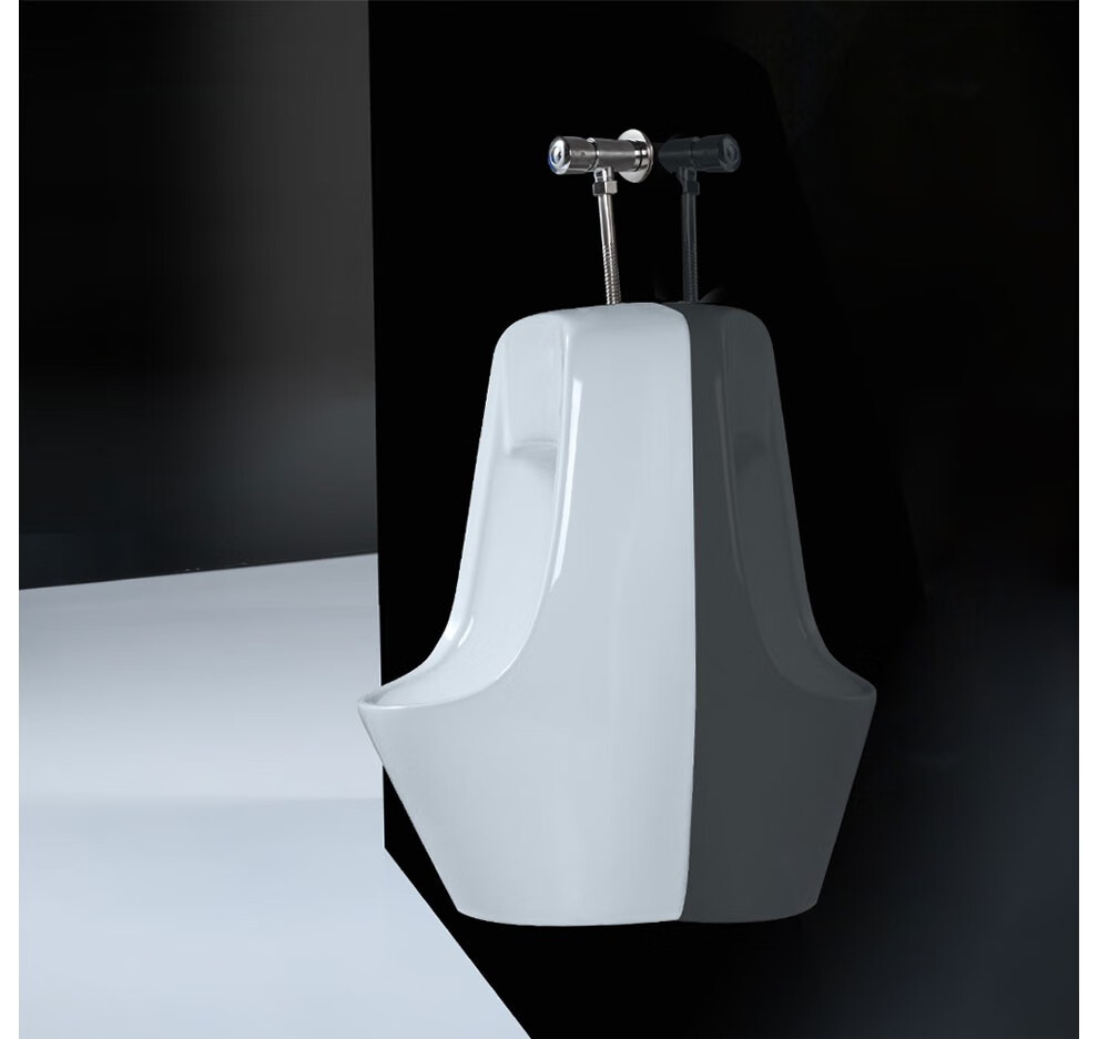 欧贝洁oubbjie感应式小便斗儿童一体式陶瓷挂墙式小便器手动冲水铜