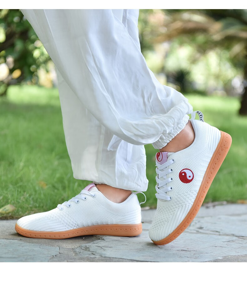 鞋武术鞋牛筋底网面透气晨练太极拳练功鞋轻便男女情侣款专业训练鞋