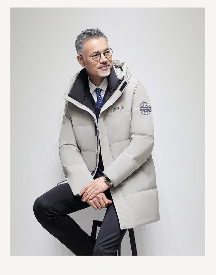 鹅绒中老年男装商务休闲中年爸爸装老人衣服极寒羽绒服大衣保暖外套