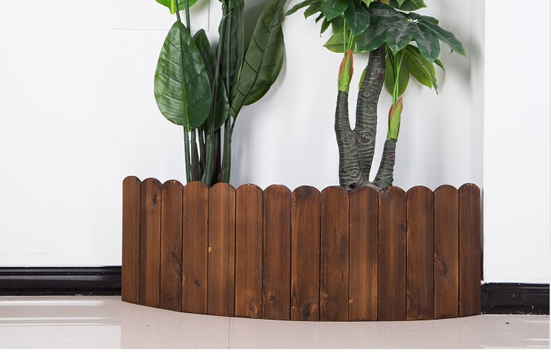 冠乐家木栅栏围栏室内阳台实木花园绿植隔断小篱笆长118cm高30cm碳化