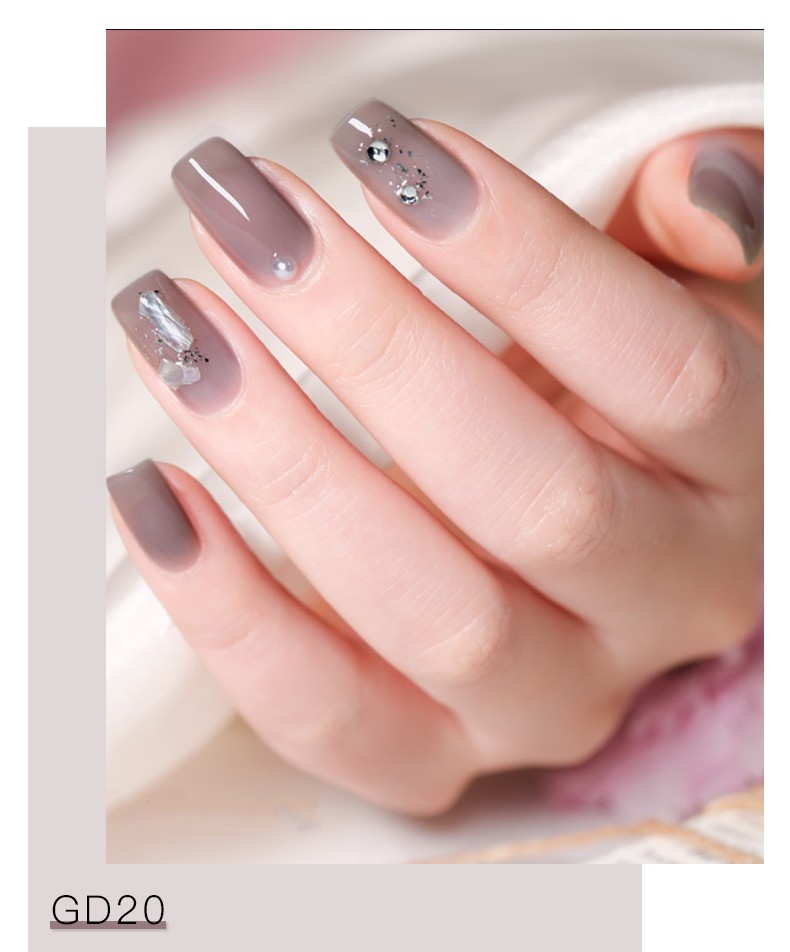 薇林美甲果冻胶甲油胶指甲油光疗芭比透明裸色粉色2020流行冰透玉脂