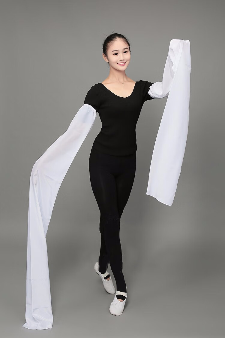 藏族舞古典舞蹈水袖袖子舞渐变水袖练习水袖不连身白色儿童12米不开叉