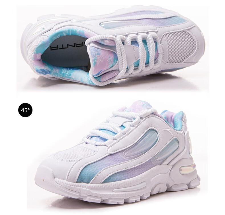 安踏女运动鞋2020夏季花木兰系列女运动休闲运动鞋122028890 安踏白