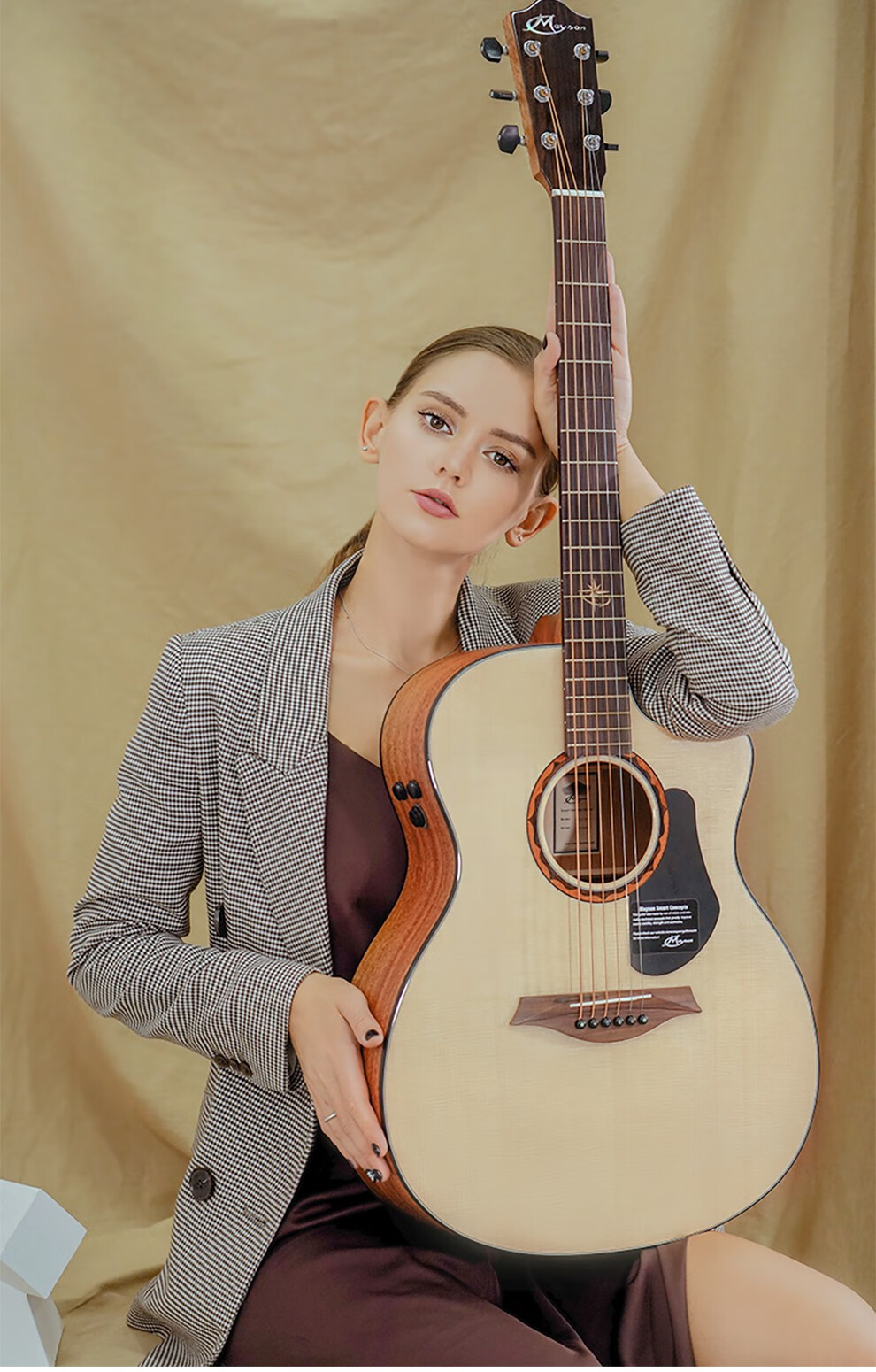 mayson曼森alpha3a3新品民谣单板指弹吉他男女生初学者面单原声吉他缺