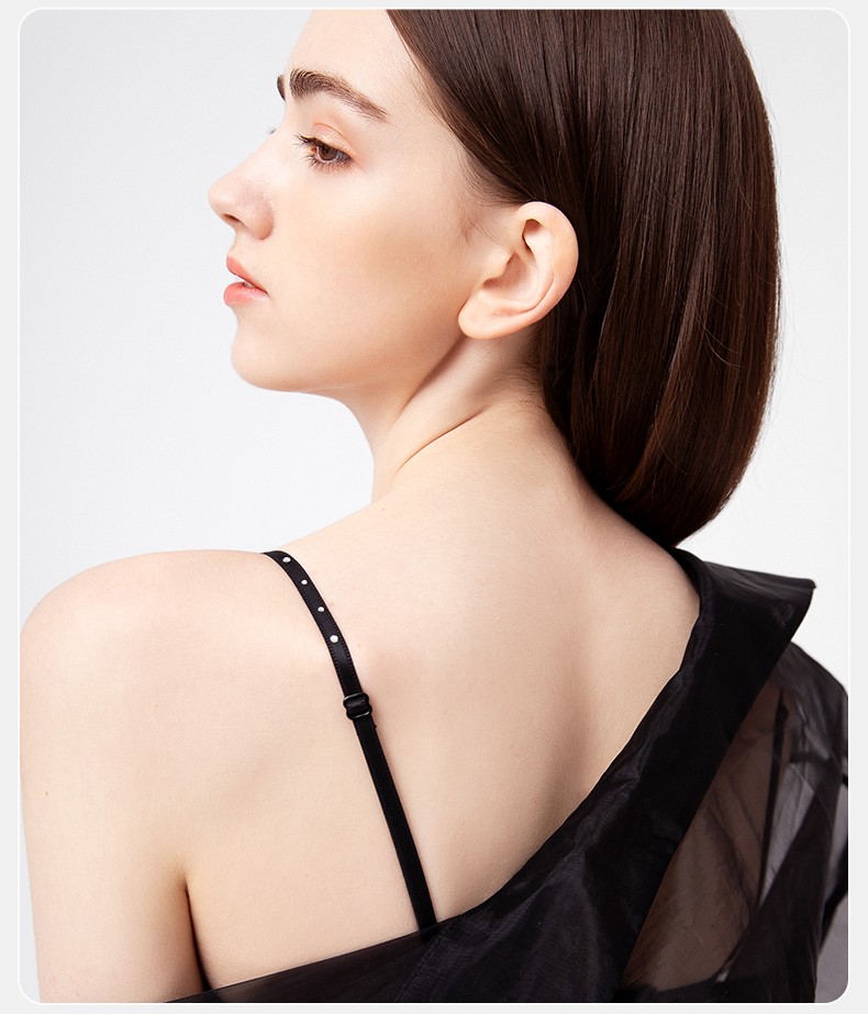 兰卓丽女士文胸四角杯原创设计光面无痕内衣深v聚拢胸罩内衣文胸无