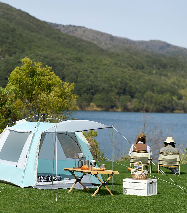 帐篷户外便携式折叠全自动弹开野餐遮阳棚烧烤野餐网红公园优莱露营