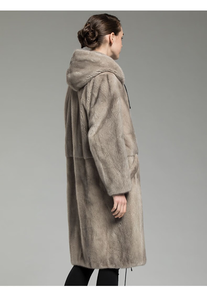 乔曼莎轻奢品牌女装2022水貂银蓝貂内胆皮大衣整貂皮草整貂宽松修身