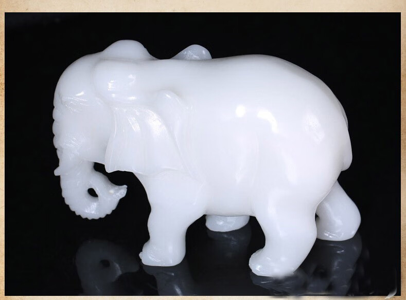 阿富汗玉象摆件风水大象客厅办公室摆设工艺品25cm一对