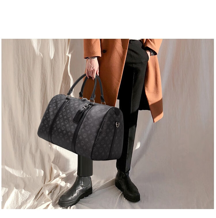 归蝶backfly旅行包大容量男士行李袋印花登机包手提健身女包斜挎咖啡