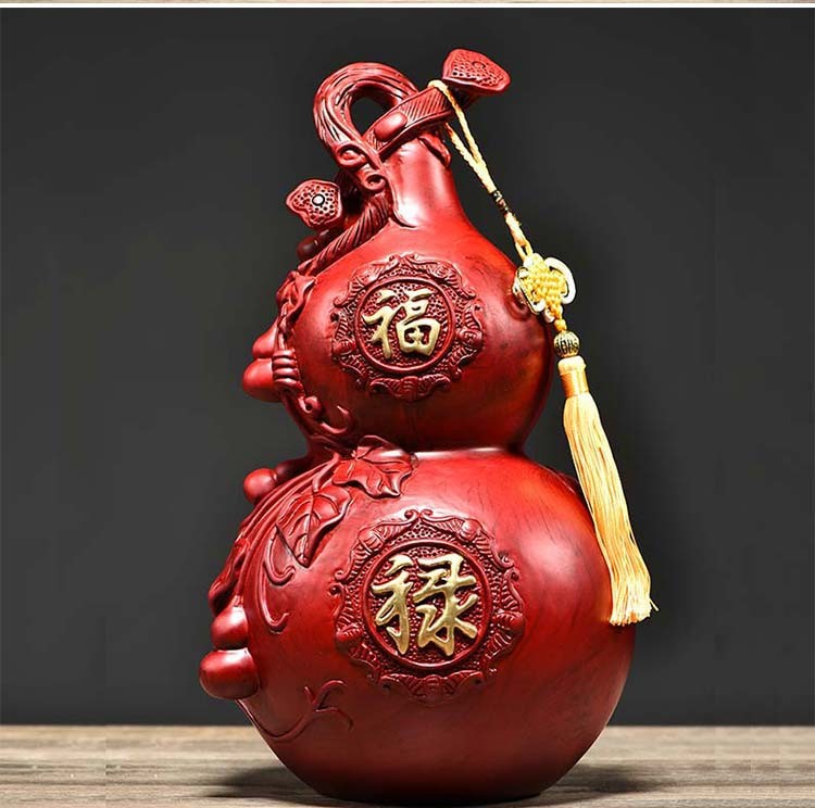 浣彩红花梨木雕葫芦摆件实木红木质客厅乔迁家居桌面玄关装饰工艺礼品