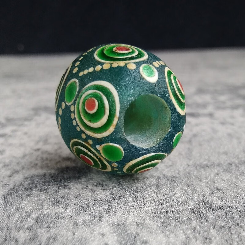 奥音【备案专家鉴定】开门汉代琉璃蜻蜓眼十二眼老天珠元代老血珀佛珠