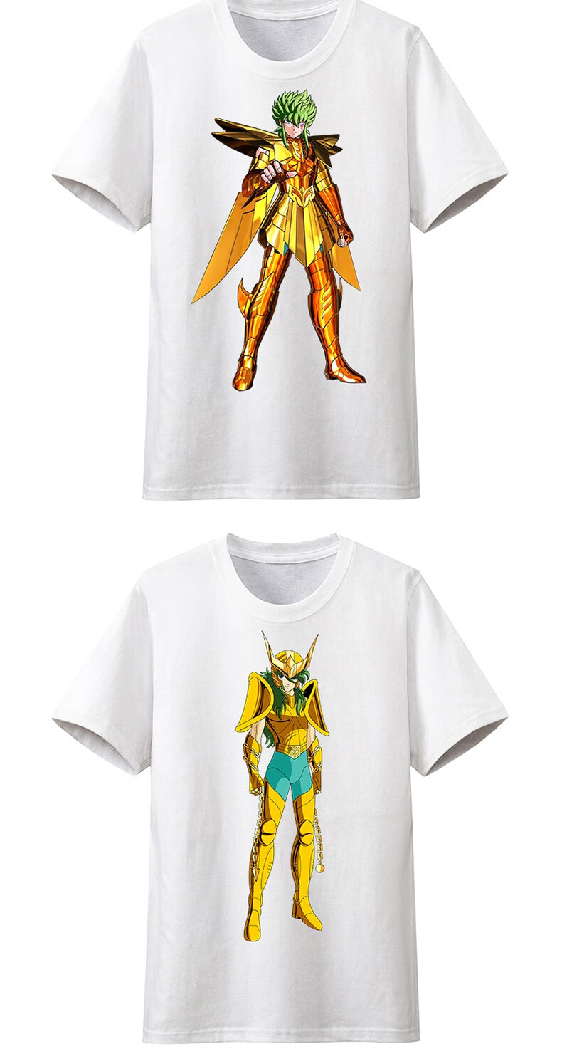 圣斗士联名t恤黄金十二星座紫龙星矢ulzzang潮牌ins情侣纯棉短袖 21