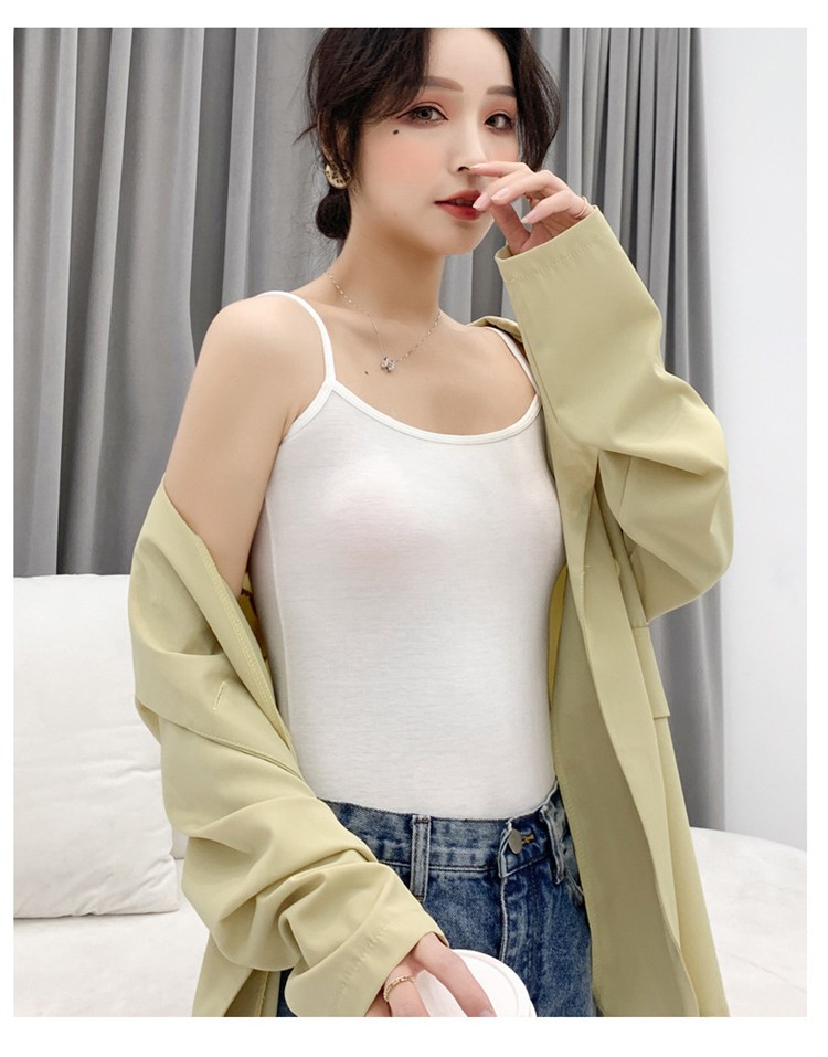 宝娜斯莫代尔吊带背心女内搭美背春夏季修身显瘦外穿吊带打底衫1条