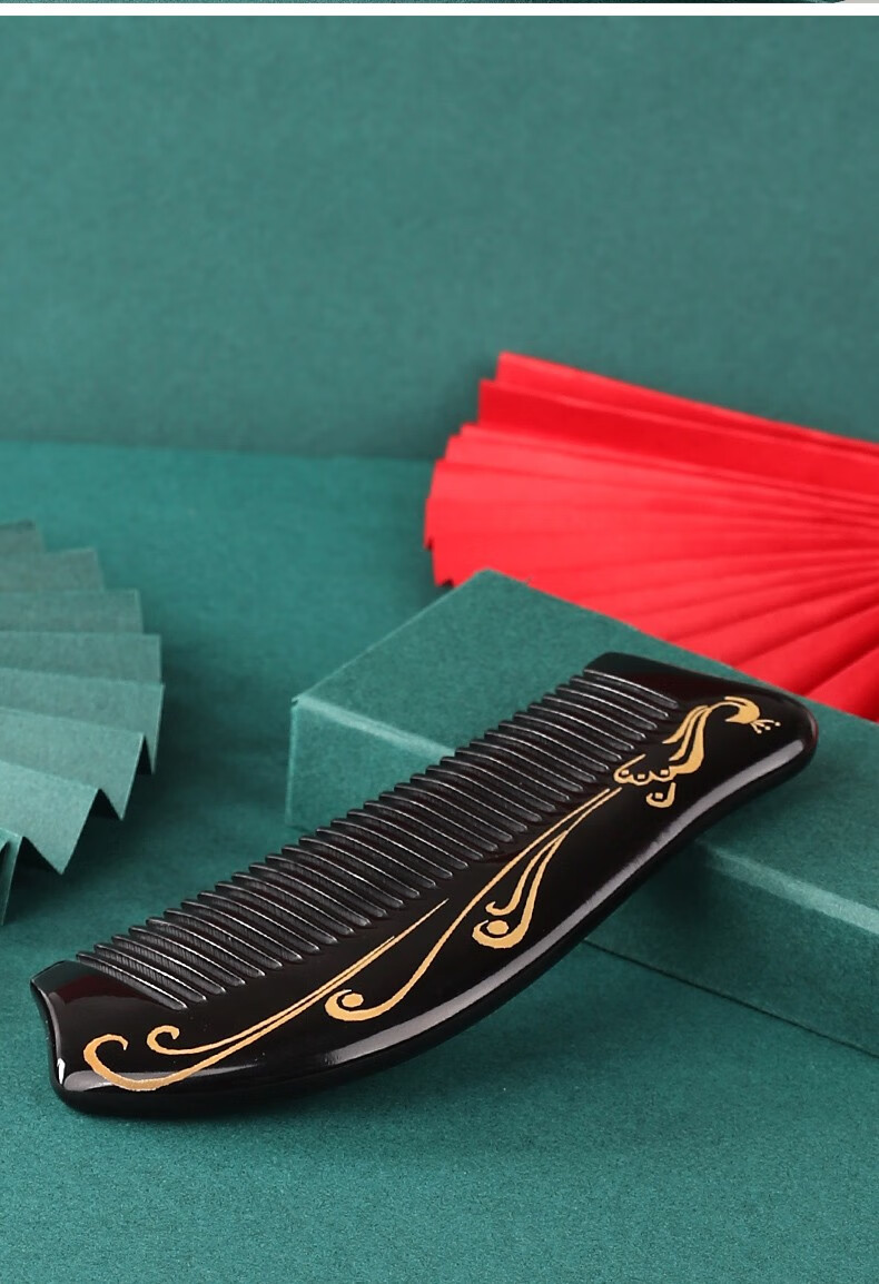 伯莎丹顿 520七夕情人节礼物精品牛角梳子正品天然小梳子随身便携小号