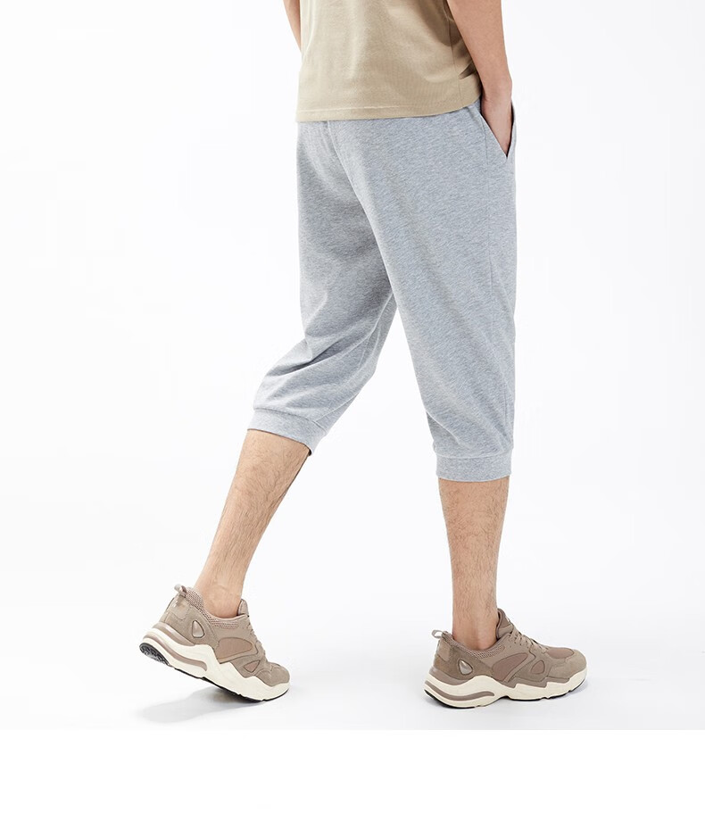 贵人鸟男裤运动裤夏季新款轻薄透气棉质针织七分裤休闲收口运动中裤