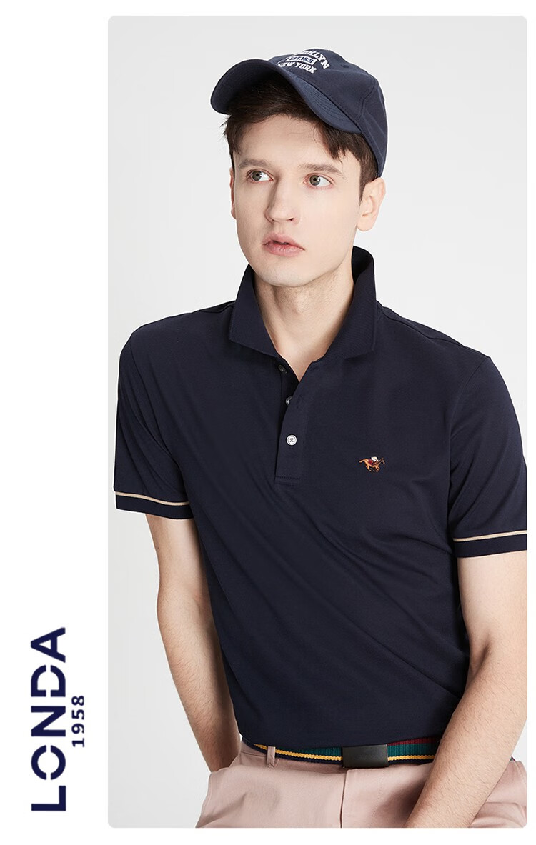 londapolo伦德保罗男士夏季2022新款经典短polo衫男商务休闲翻领纯色