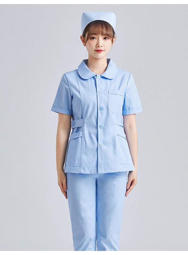 2022新款护士服短袖女分体套装圆领短款短袖牙科口腔薄款两件套工作服