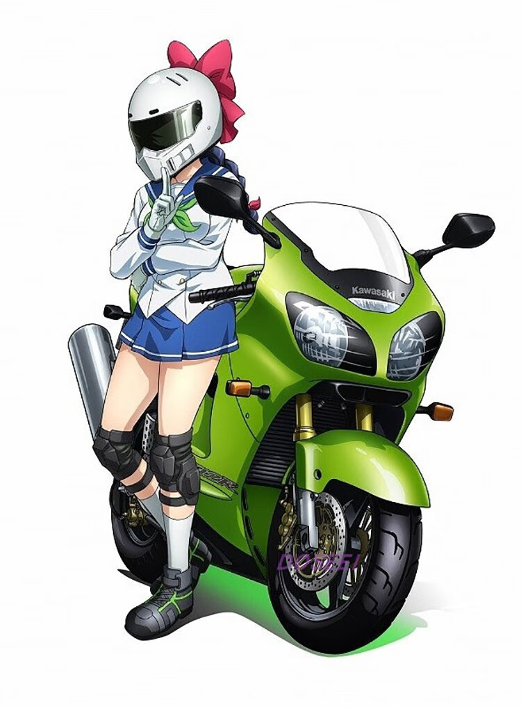 头盔装饰川崎来梦学姐不要压弯同款摩托车蝴蝶结头盔装饰辫爆音少女