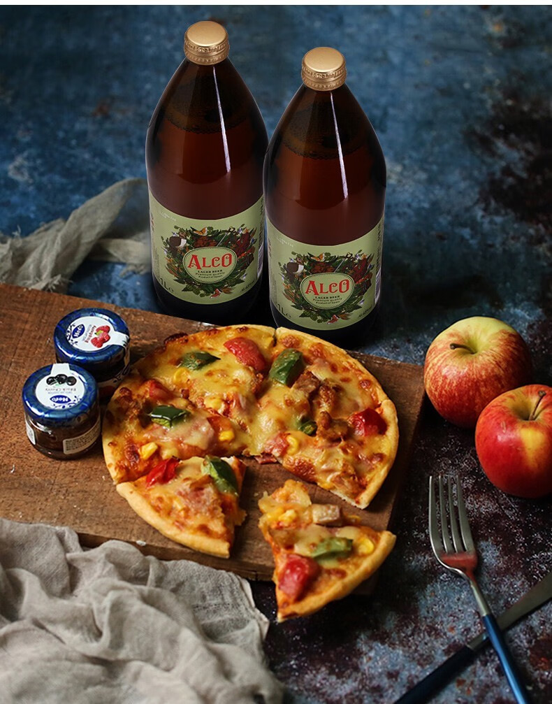 欧洲原装原瓶进口阿尔寇黄啤酒1l整箱装大容量阿尔寇黄啤1l6瓶