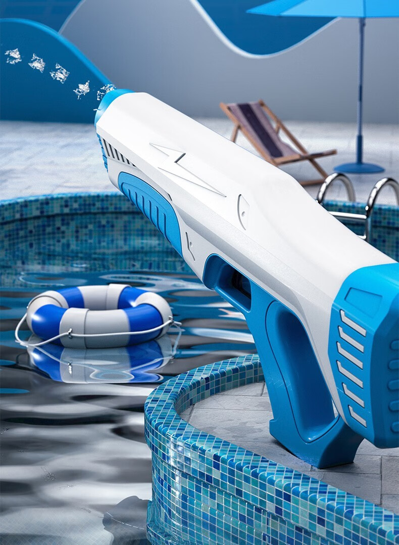 神童小子电动水枪戏水玩具男孩电动水枪连发超大容量高压滋水枪户外