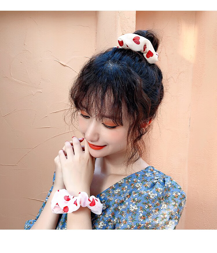 丸子头发绳扎头发皮筋大肠发圈少女ins网红马尾可爱简约气质头绳 17