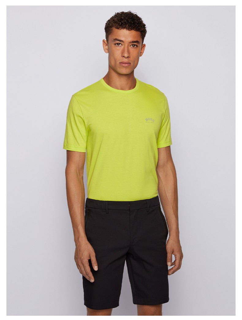 boss男士印花徽标运动风圆领棉质宽松版型短袖t恤100白色m