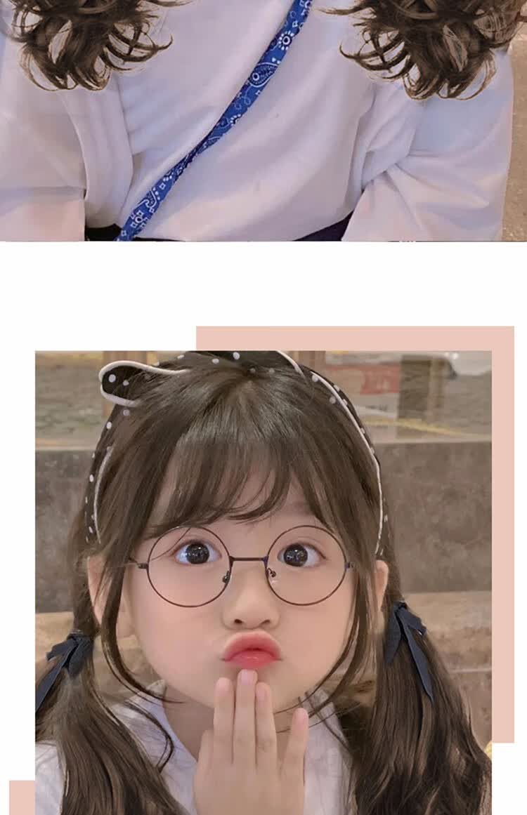 双马尾假发女夏季儿童头饰甜美可爱绑带式长卷发自然高马尾假辫子自然