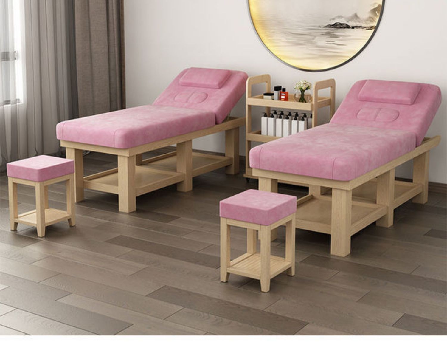 新yy家实木美容床按摩床理疗家用带胸洞中医推拿美体纹绣采耳床养生