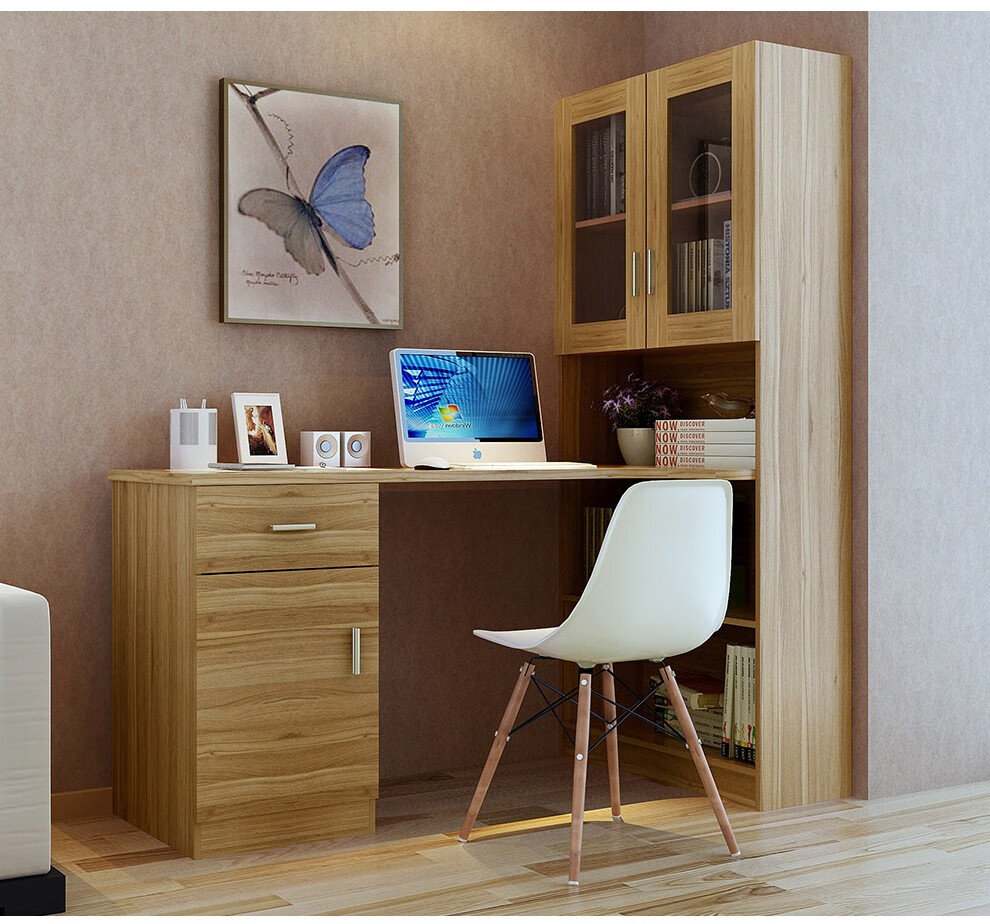 京昕电脑桌台式家用转角电脑桌书桌书柜组合学习书桌写字桌书房电脑