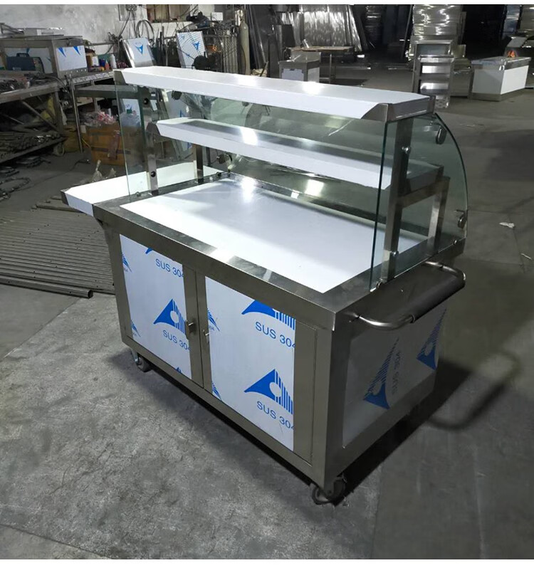 不锈钢移动手推外卖小吃车冰粉地摊车凉菜凉面凉皮摆摊车卤菜早餐车