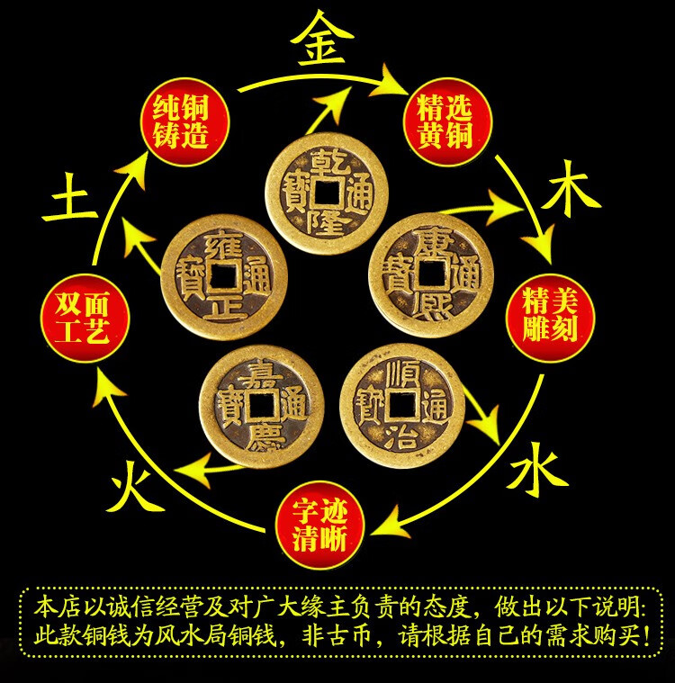 善心堂铜貔貅五帝钱钥匙扣金木水火土纯铜汽车钥匙挂件手工挂件手编
