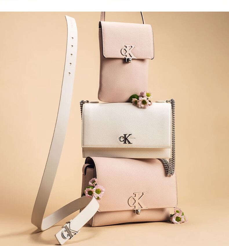 ckjeans22春季ck女包翻盖式logo斜挎单肩包dh2901664粉色os