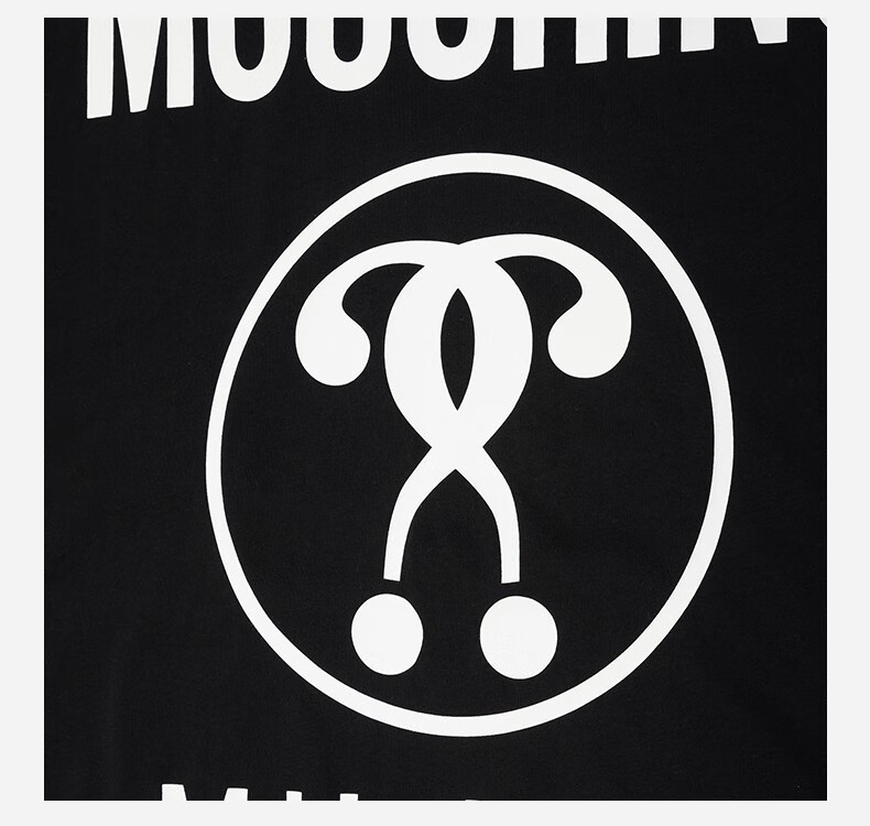 moschino 莫斯奇诺 女士logo印花棉质宽松版短袖t恤 黑色 a0717 0540