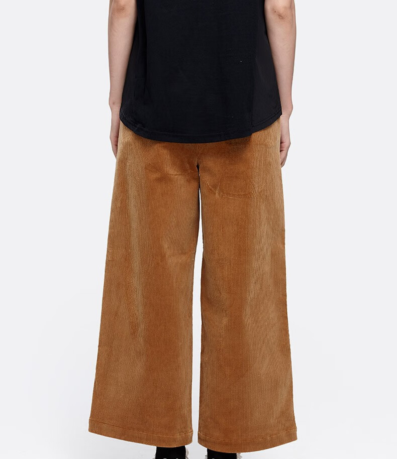 诺诗兰2021年秋冬新款户外休闲阔腿女裤宽松百搭抽绳调节潮流长裤nc