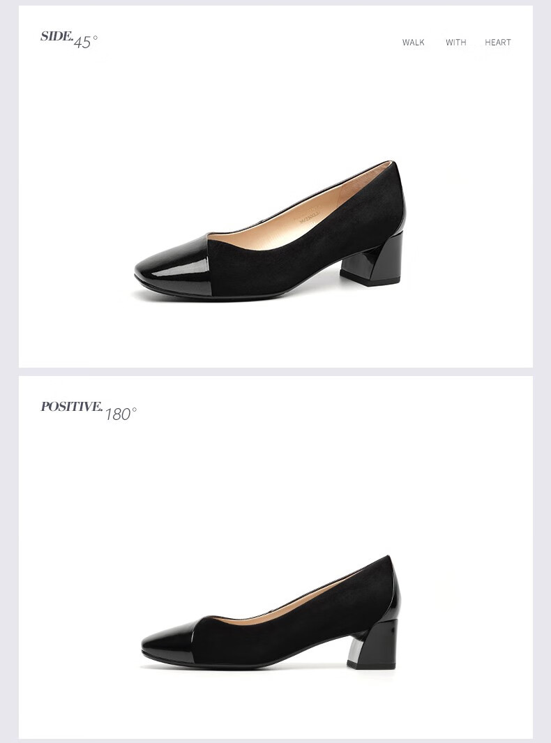 克雷斯丹尼chrisdiendeny春夏时尚粗跟单鞋女羊猄拼牛漆皮优雅女鞋酒