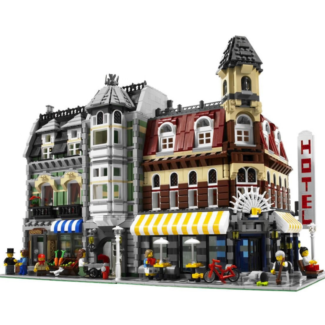 兼容乐高积木城市系列街景积木城堡小黄人迷你街景中华街拼插玩具礼物