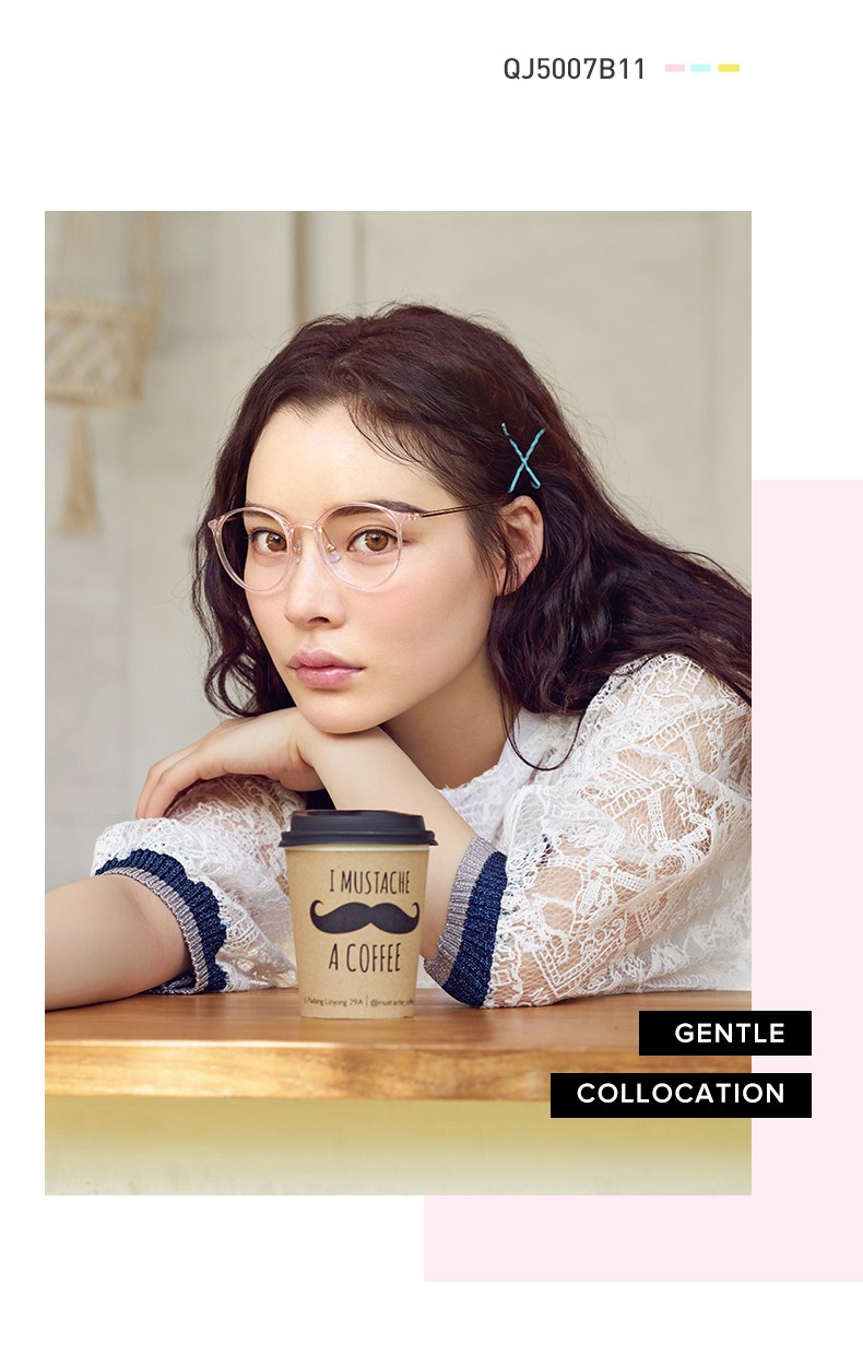 qina亓那新款透明眼镜框可配度数光学镜轻便tp钛腿镜架男女qj5007不含