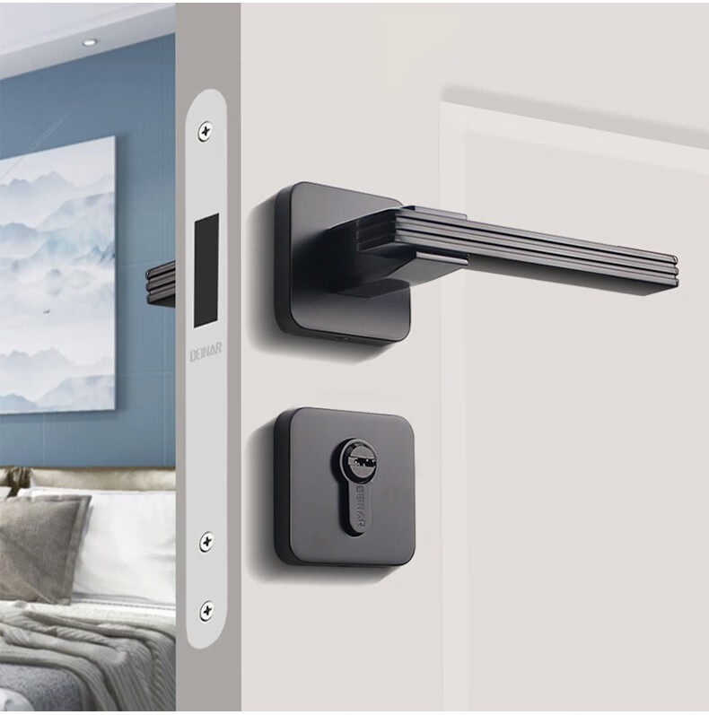 德国deinar迪纳门锁室内卧室房间门锁简约美式分体锁静音磁吸门锁套餐