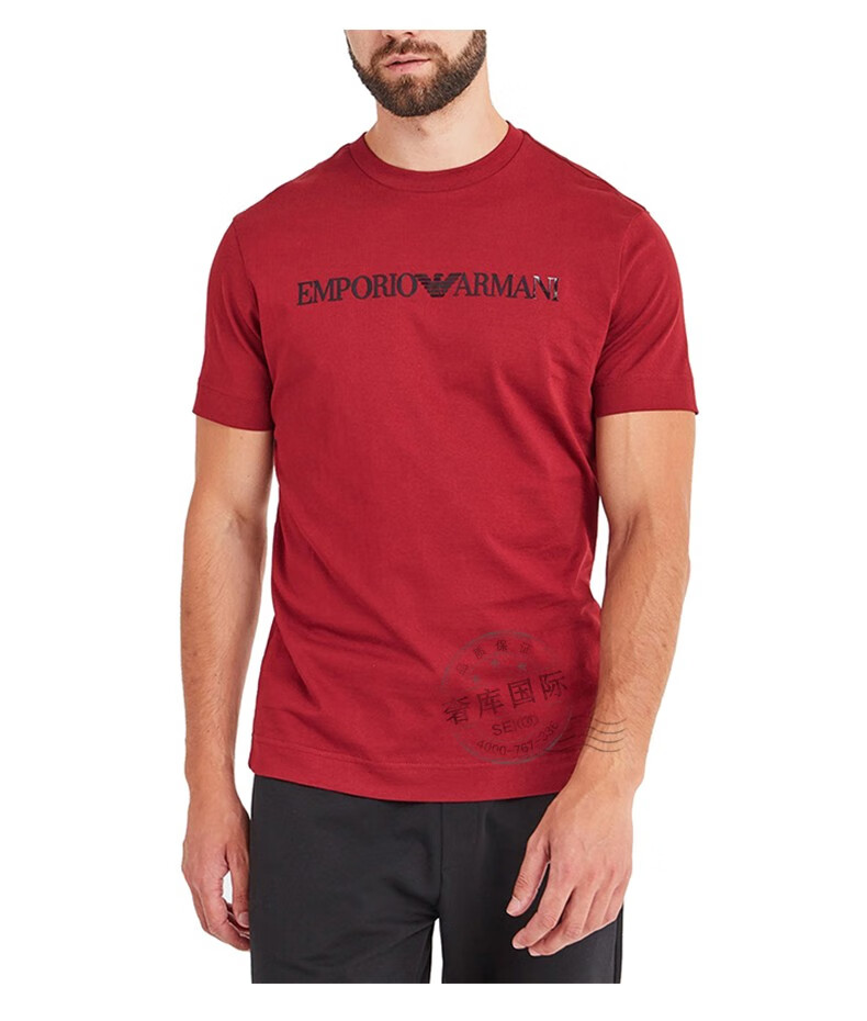 armani阿玛尼男士鹰标短袖圆领t恤6h1tl4 j30z 0357红色 m【图片 价格