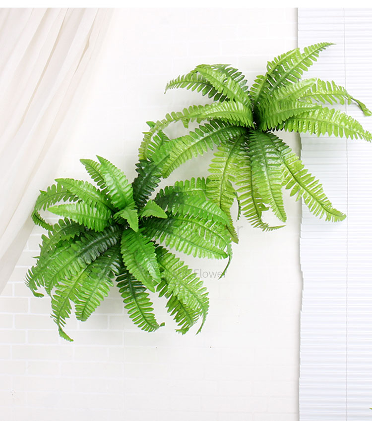仿真蕨类植物绿植墙面婚庆装饰花草假的叶波斯草假树叶绿色大叶子9叶