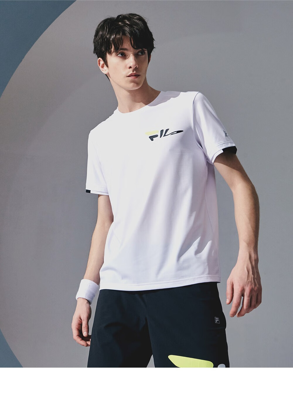 fila athletics 斐乐男子短袖t恤2020夏新款专业运动跑步速干t恤 玉石