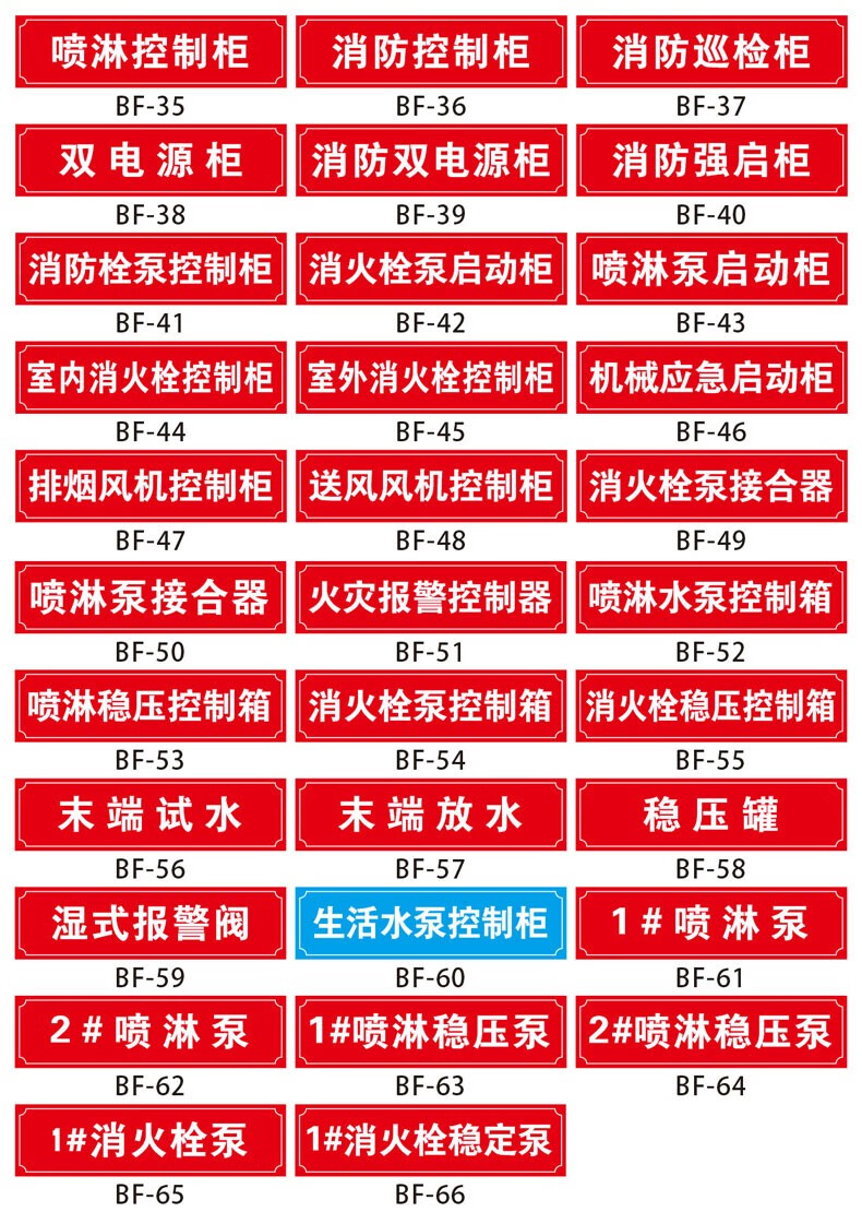 简域消防水泵房标识牌亚克力挂牌水泵接合器地上室外消火栓喷淋阀吊牌