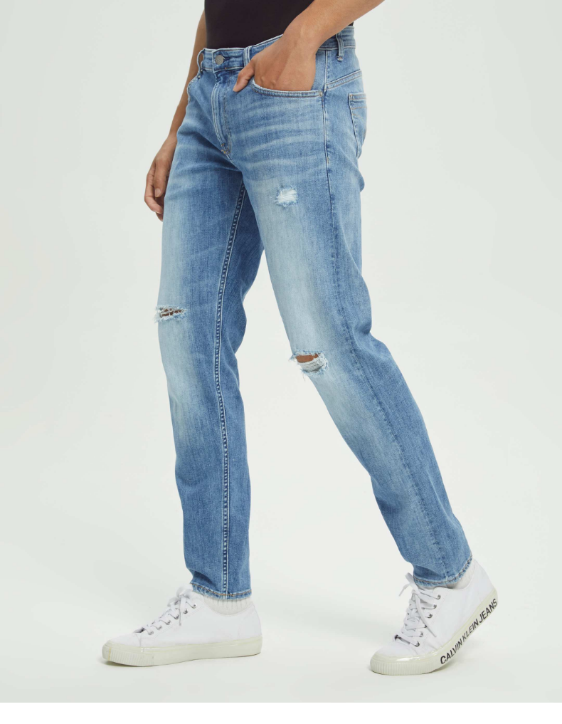 ckjeans22春夏新款男士合体楔形版破洞水洗弹力牛仔裤j3206551aa牛仔