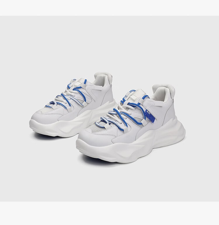 m60老爹鞋女2022夏季新款真皮圆头系带松糕底拼色单鞋休闲运动鞋绿色