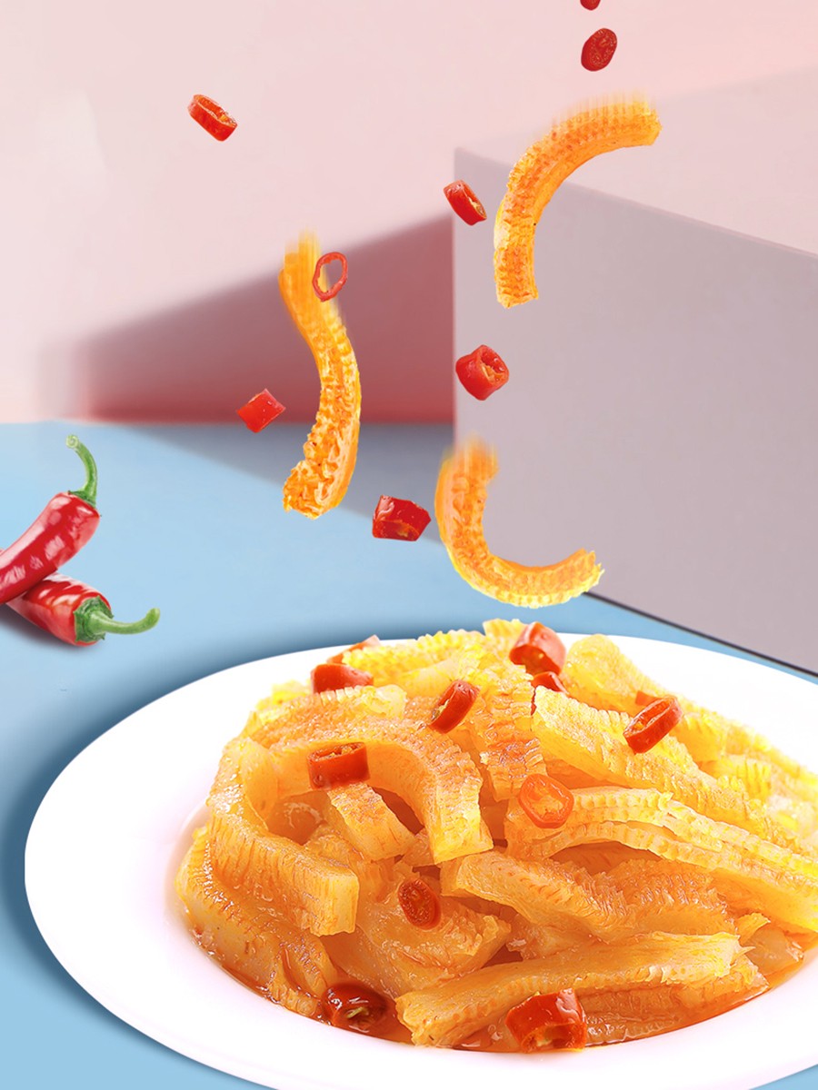 盐津铺子魔芋爽素毛肚夜宵解馋零食小吃休闲食品香辣魔芋丝辣条 香辣